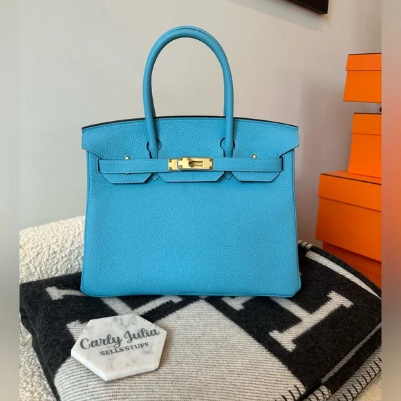 Hermes Birkin 30 Togo Blue de Nord GHW - Picture 1 of 12